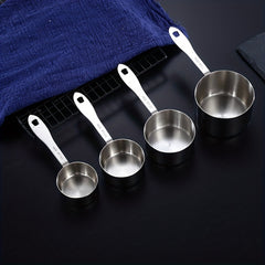 4pcs Metal Measuring Spoon Set Stainless Steel for Dry & Liquid Ingredients