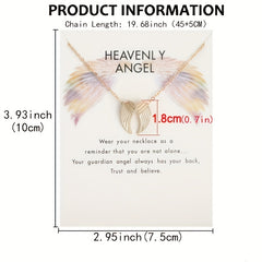 Angel Wings Pendant Necklace with Card for Women