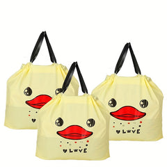 5pcs Cute Duck Xmas Gift Bag Cartoon Clothing Shopping Holiday G