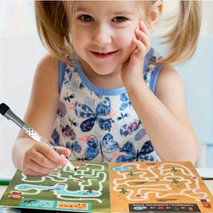 64 Page Red Children's Maze Training Book for Writing Skills
