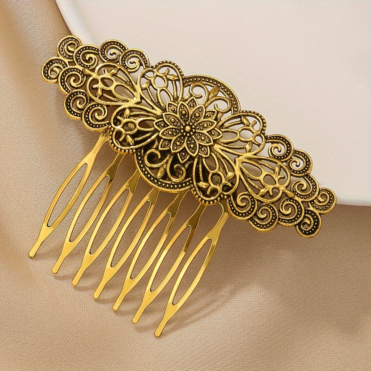 Vintage Flower Hair Side Comb Court Style Hairpin