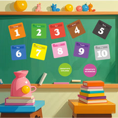 12pc Recognition Square Numbers Fridge Magnets Whiteboard Stickers English Phoni