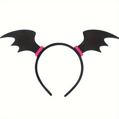 Gothic Cartoon Mask Bow Hairband Necklace Earrings Set