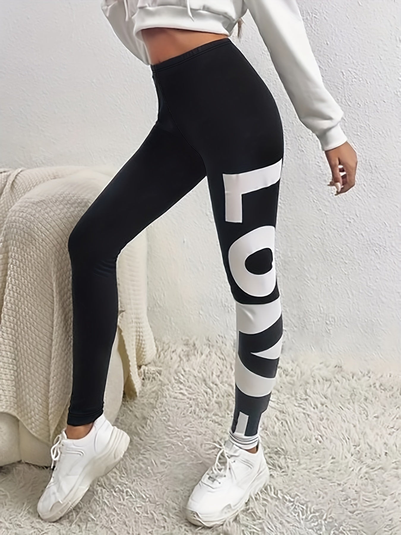 Women's Love Printed Yoga Fitness Pants