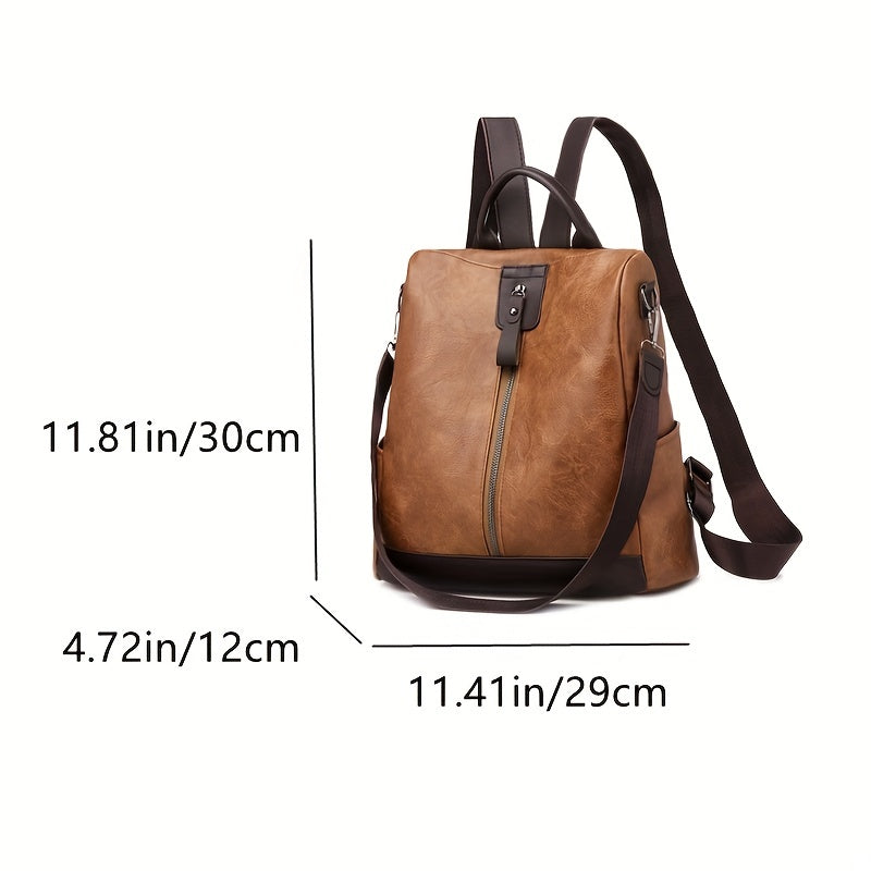 Vintage Zipper Backpack Classic Rucksack Women's Travel Bag