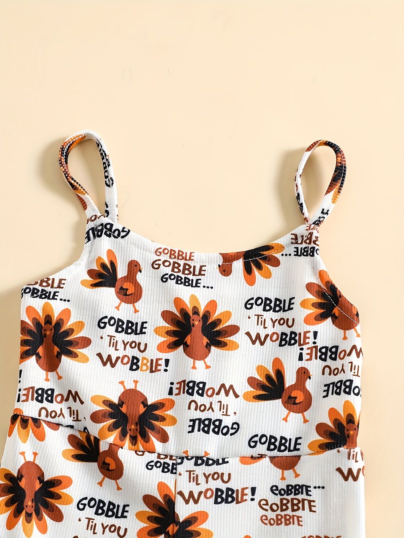 Toddler Girls Turkey Cami Romper Jumpsuit