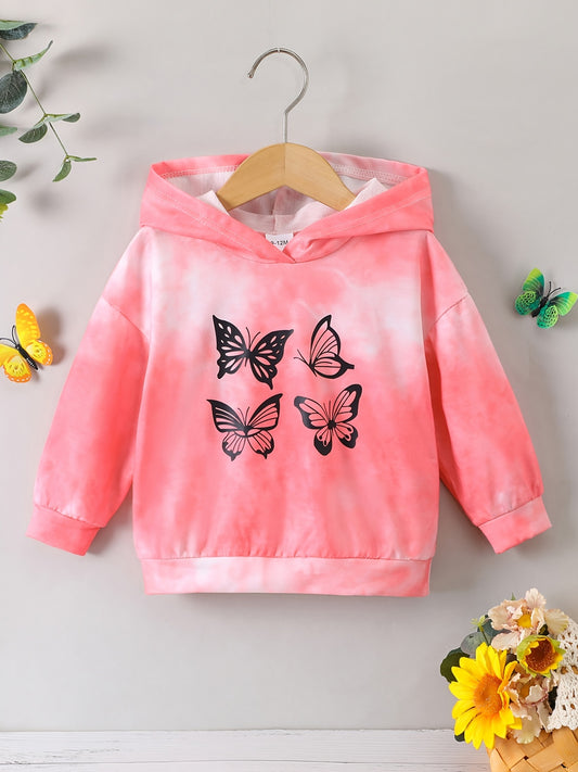 Toddler Tie Dye Butterfly Hoodie Sweatshirt for Girls