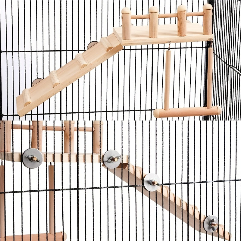 Bird Platform Swing & Climbing Ladder Set - Fun Pet Bird Toy