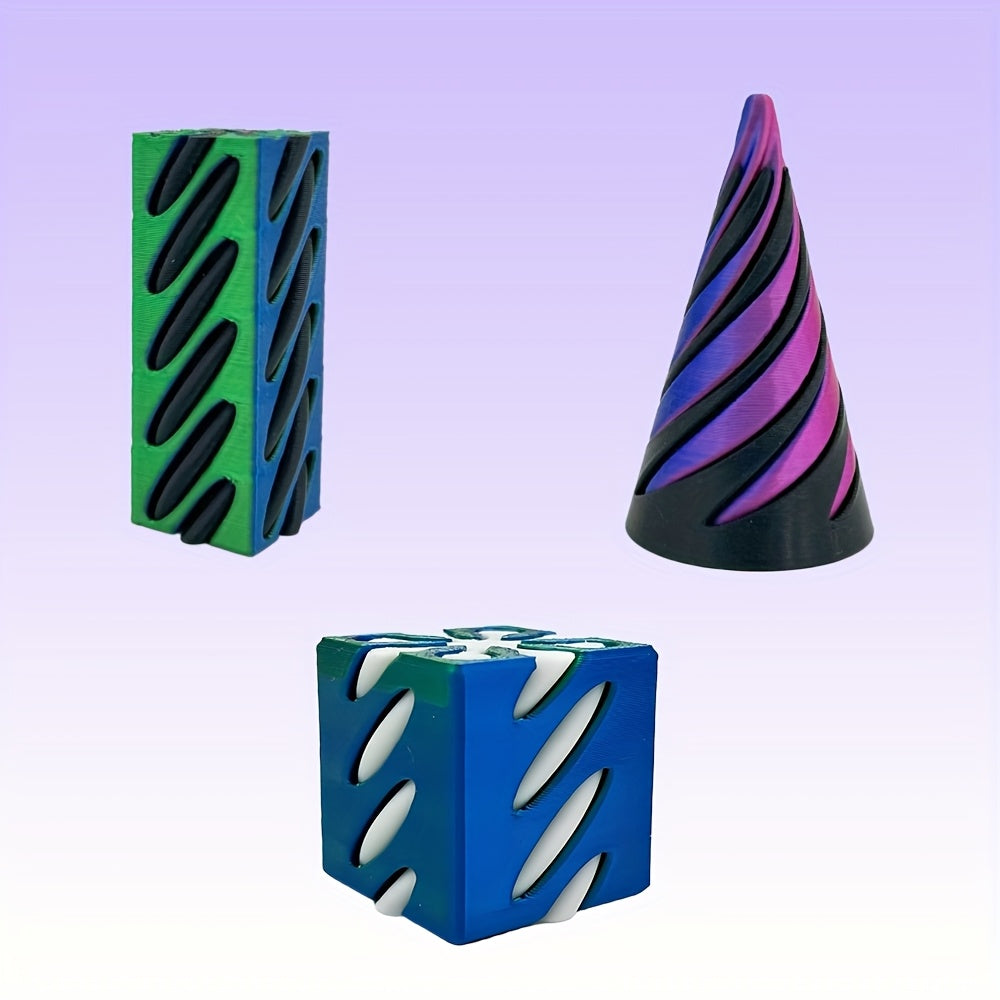 3D Printed Dual Push Spiral Cone Ornament