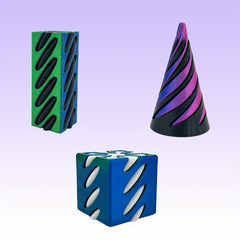 3D Printed Dual Push Spiral Cone Ornament