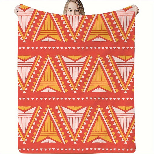 Bohemian Print Flannel Blanket Soft Warm Throw Blanket for Home Office Camping