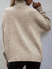  Solid Long Sleeve High Neck Jumper