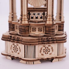 Natural Wood 3D Puzzle Music Box Handcrafted DIY Rotating Fairy Beige