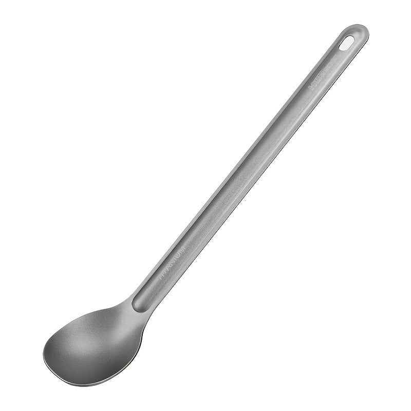 HWZBBEN Titanium Long Handle Fork & Spoon Set for Camping
