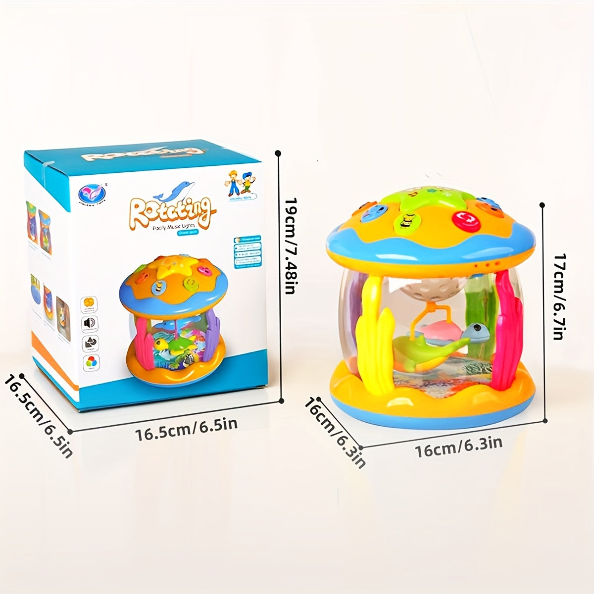 CATNA BUTY Baby Musical Play Gym with Ocean Projector Lights ABS Material