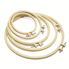 5pcs Round Bamboo Embroidery Hoop Wooden Embroidery Hoop Adjustable