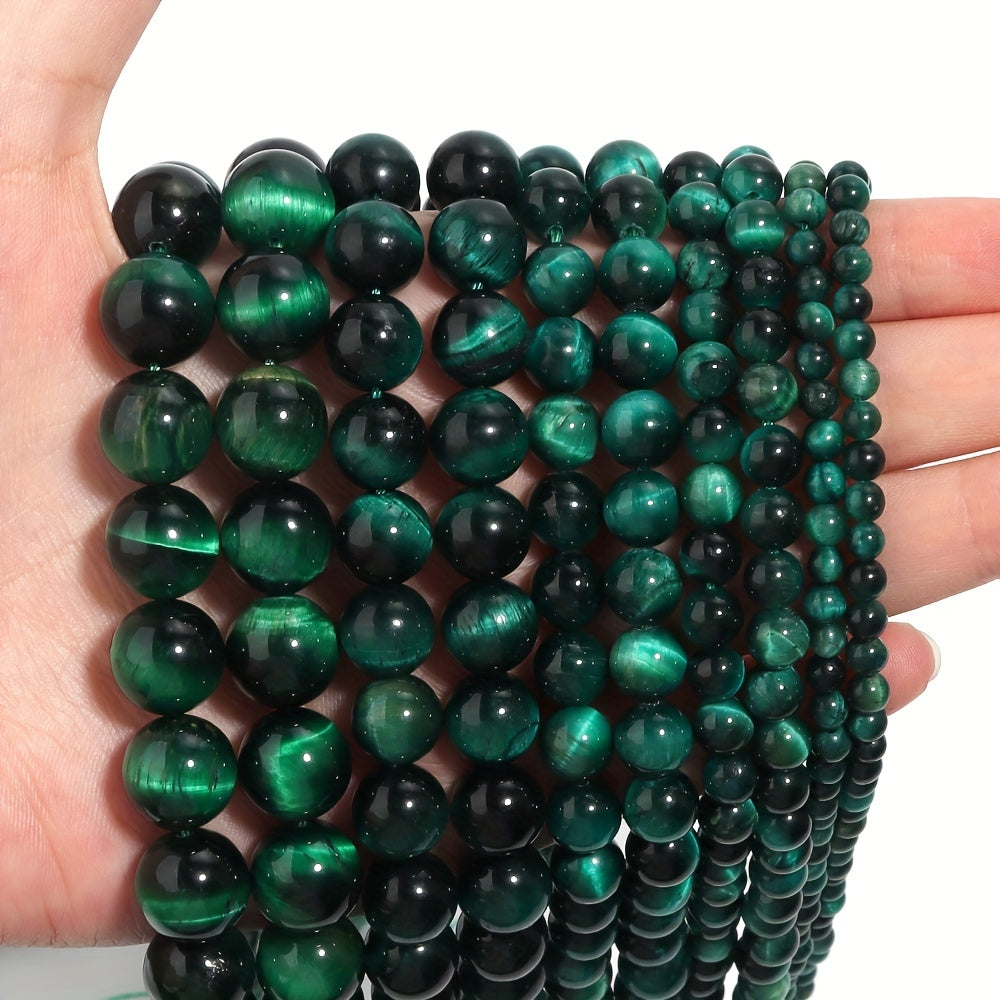 Green Tiger's Eye Stone Beads for DIY Jewelry Making 4-12mm
