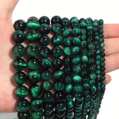 Green Tiger's Eye Stone Beads for DIY Jewelry Making 4-12mm