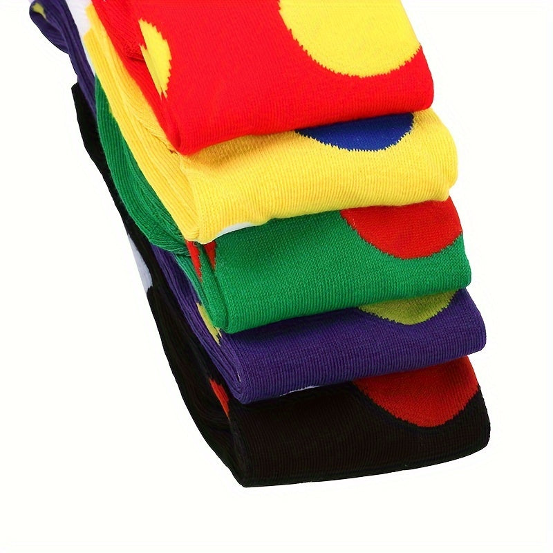Men's Over The Knee High Polka Dot Socks