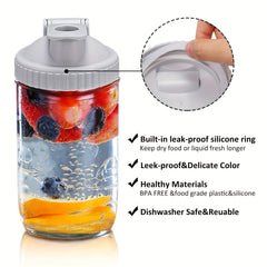 Reusable Mason Jar Wide Mouth Lid with Pour Spout