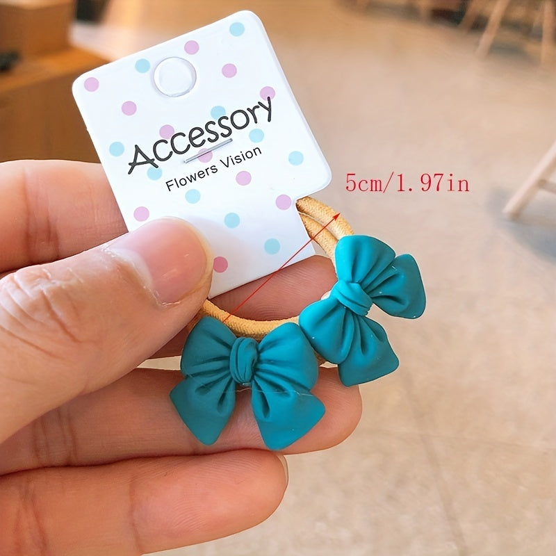 2PCS Princess Bow Knot Hair Ties Elastic Hair Bands Girls Accessories