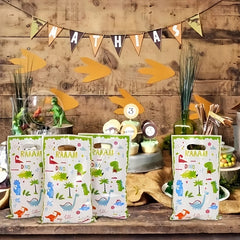 10pcs Dinosaur Gift Bag Kids Jungle Animal Birthday Party Supplies