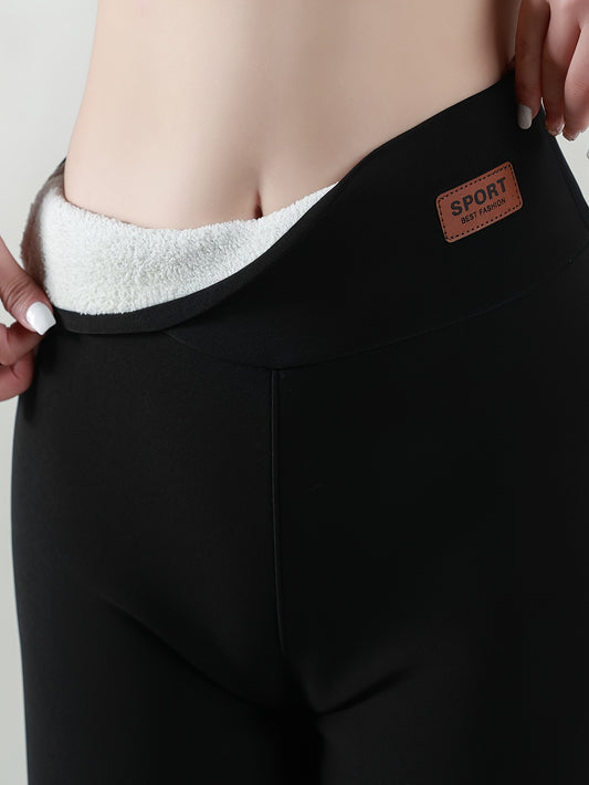 Soft Yoga Pants High Waist Fleece Liner Slim Fit Leggings