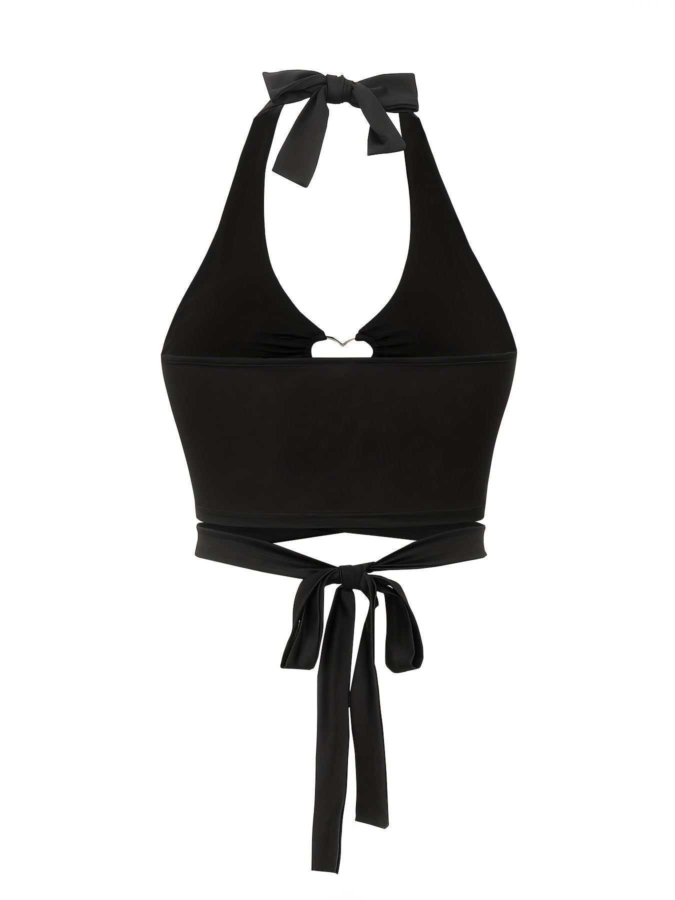 Y2K Sexy Backless Halter Top Heart Ring Linked Lace Up Halter Top
