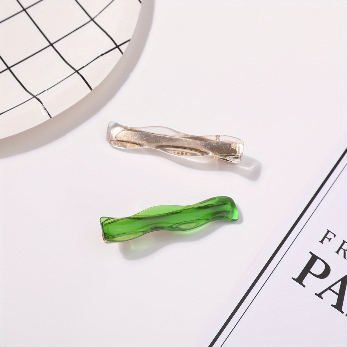 2pcs Women's Wavy Hair Clip Side Clip Bangs Clip Barrette Hair Accessory