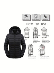 Women's Waterproof Lightweight Jacket with Heating