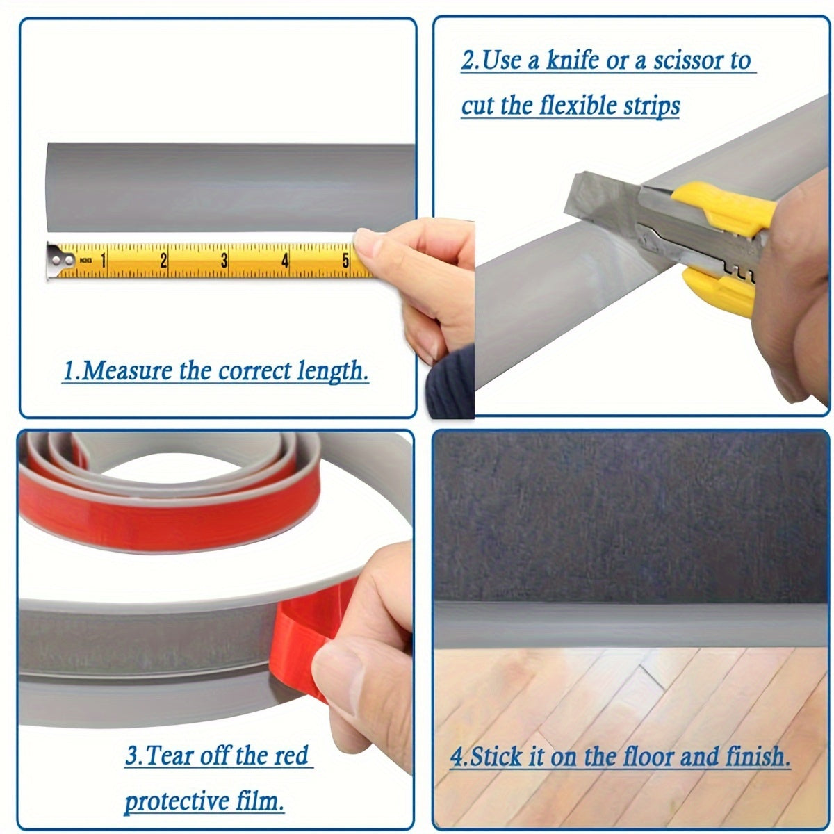 6 56ft Self Adhesive Floor Transition Strip PVC Threshold Transitions