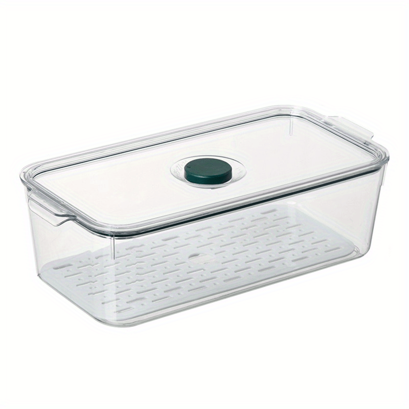 Plastic Refrigerator Storage Box Draining Fresh Keeping Fruit Vegetable Crisper