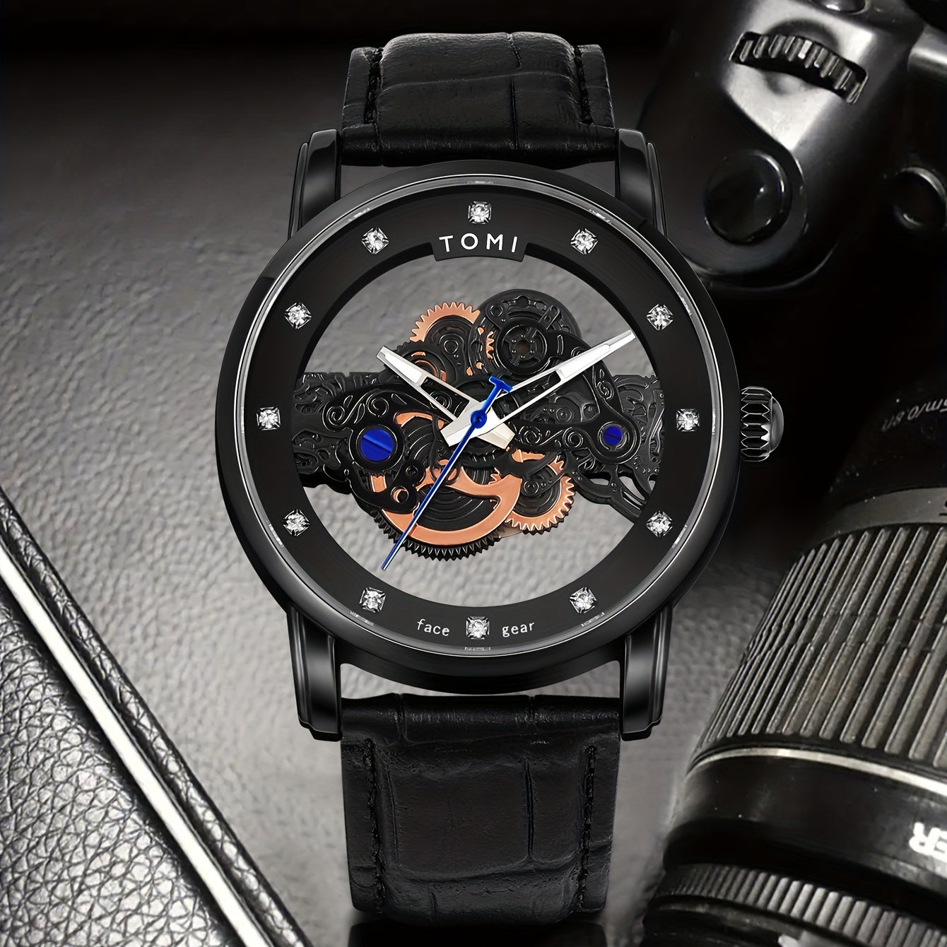 Teens Full Double-sided Hollow Mechanical Wrist Watch