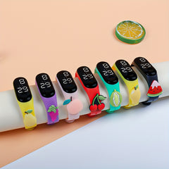 7pcs Kids Electronic Watch Fruit Paradise Pattern Mixed Gift Set