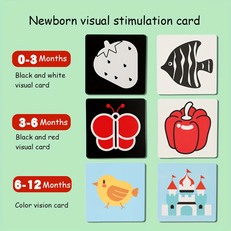 12 Months Visual Stimulation Cards Early Childhood Brain Development Toys