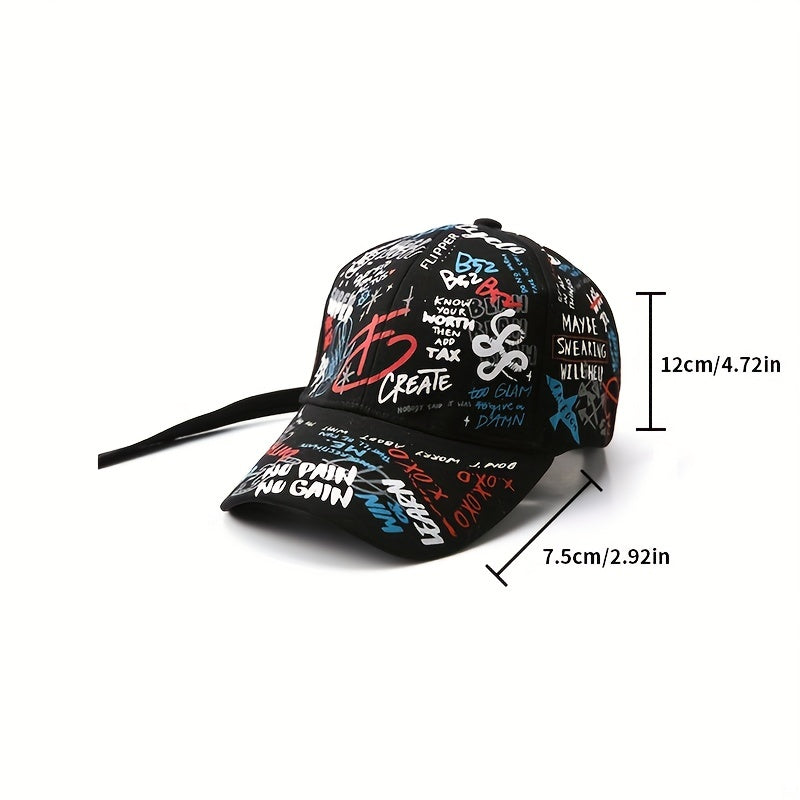 Cartoon Graffiti Hipster Peaked Hat Street Baseball Cap Adjustable