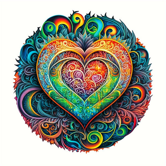 Heart Shaped Wooden Jigsaw Puzzle for Adults Teens