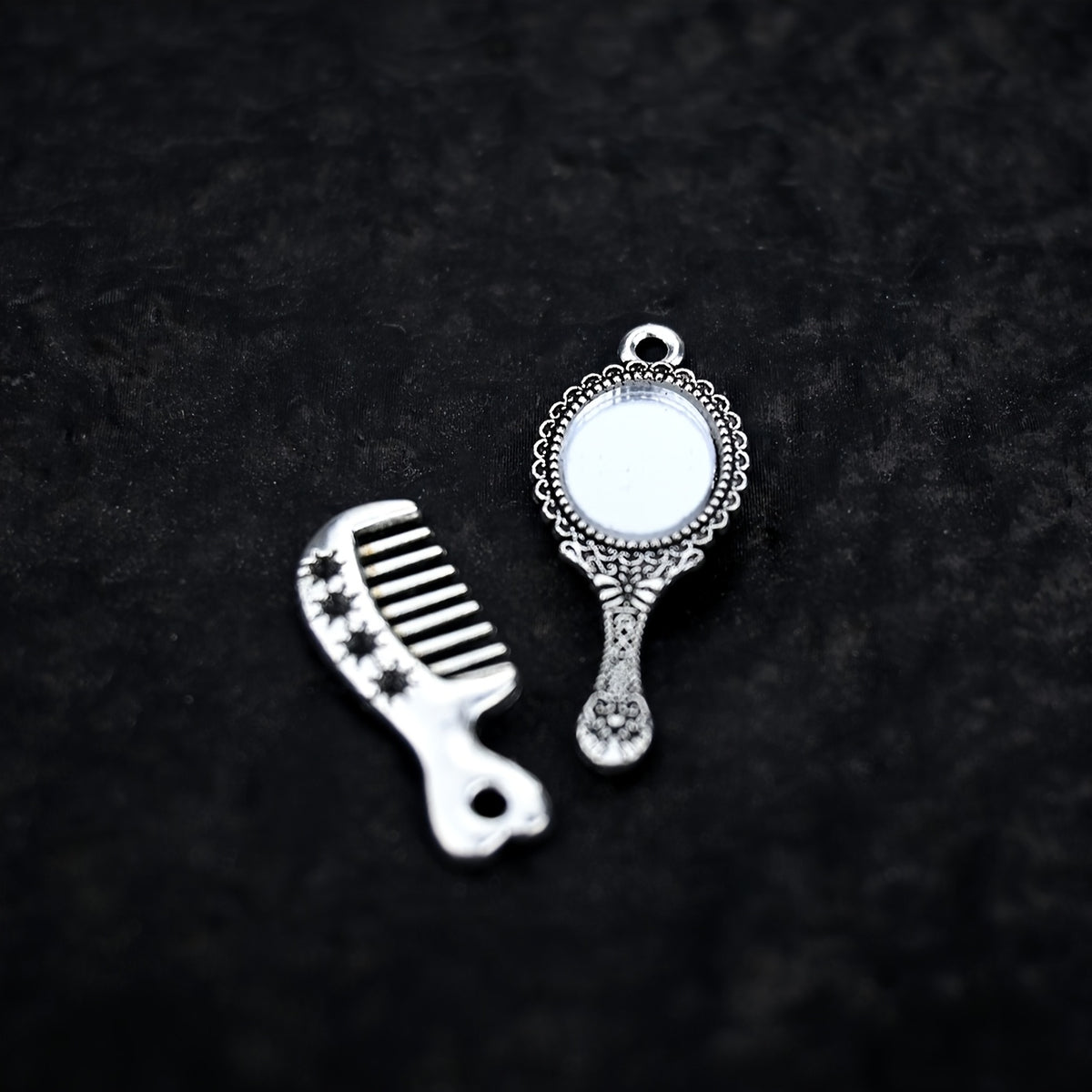 Miniature Mirror Comb Set for Dollhouse Decor