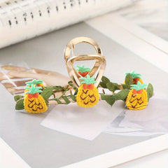 Cartoon Fruit Decor Hair Claw Sweet Ponytail Holder Hair Clip