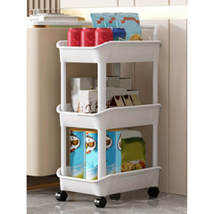 Plastic 4-Layer Storage Rack Large Capacity Snack Seasoning Kitchen Living Room