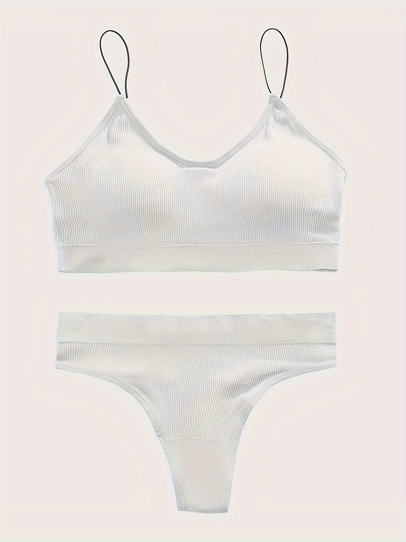 Wireless Bra & Thong Lingerie Set Women's Underwear