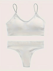 Wireless Bra & Thong Lingerie Set Women's Underwear