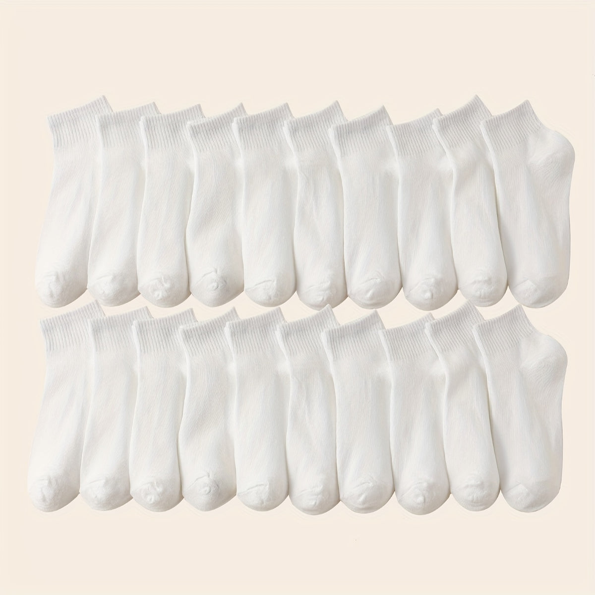20 Pairs Solid Sports Socks - Women's Comfy & Breathable Stockings