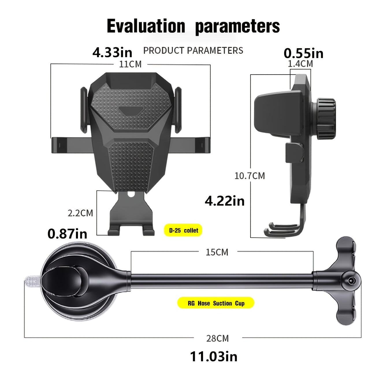 Secure Phone While Driving Car Cell Phone Holder Suction Cup Bracket