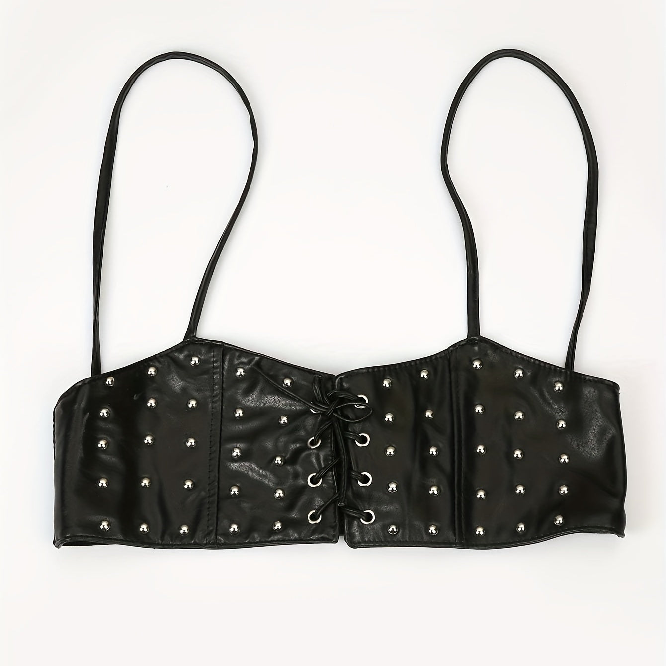 Rivet Lace Up Punk Belt PU Leather Waistband Hip Hop Underbust Gothic Waspie