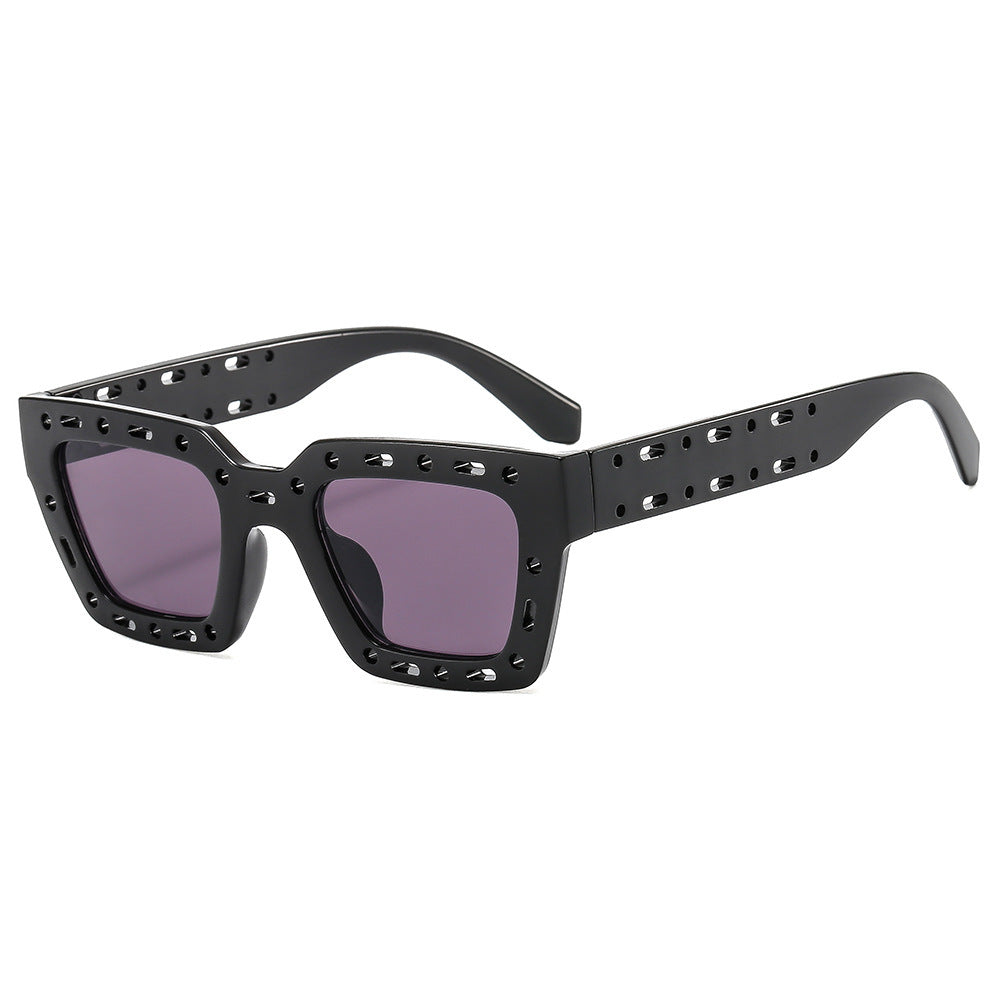 Hollow Cat Eye Frame Sunglasses Tinted Lens UV Protection