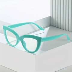 Cat Eye Clear Lens Glasses Women Men with Case