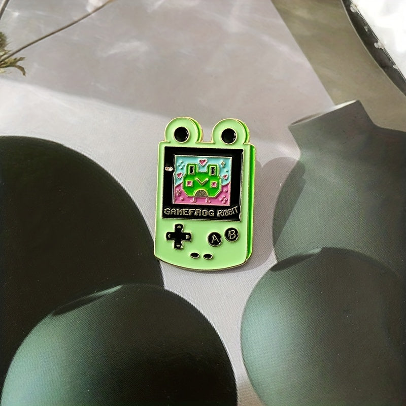 Frog Game Console Enamel Pins Frog Brooches Lapel Badges Animal Funny Jewelry