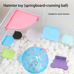 Self Assembling Hamster Toys Set - Mini Running Wheels and Spinning Balls