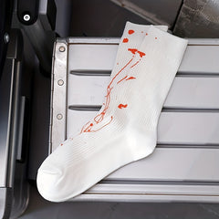 Splash Ink Print Socks Comfy & Breathable Mid Tube Stockings